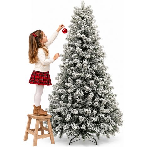 Albero di Natale Nebraska 180 cm Innevato Addobbo Natalizio Folto Foltissimo (1/5)