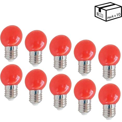 Pack De 10 Bombillas LED E27 1W De Un Color