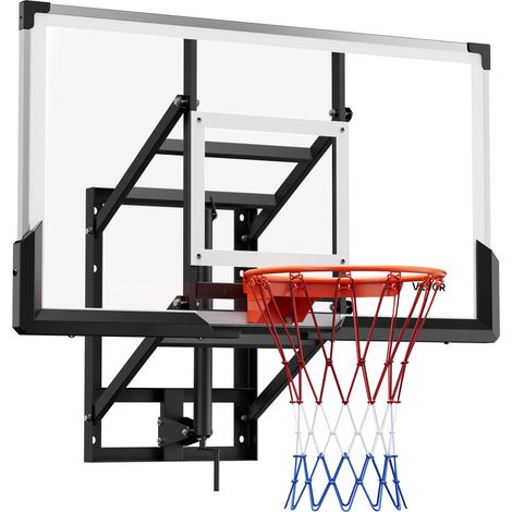 VEVOR Aro de Baloncesto de Pared, Tablero de Policarbonato, Red de Baloncesto Nailon Reforzado, para Un Juego Profesional y Divertido, Resistente al Sol Intenso y la Nieve, 1390 x 1300 x 820 mm (1/5)