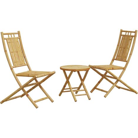 Maison Exclusive - 3-tlg. Bistro-Set Bambus