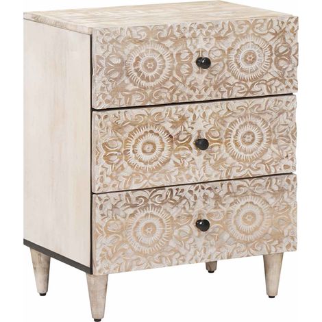 Mobiletto da Letto con cassetto Bianco 50 x 33 x 60 cm vidaXL