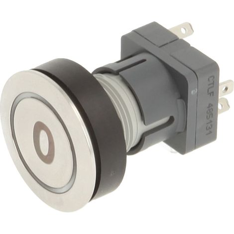 Schlegel 23.000.902 pulsante in acciaio inox, illuminazione ad anello, iscrizione simbolo 0, illuminato con contatto elettronico guarda con funzione di Salto E ATTACCO 1 LED, 24 V, Bianco (2 pezzi) (1/4)