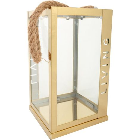 Farol de acero inoxidable y cristal cobrizo18x18x30 (1/5)