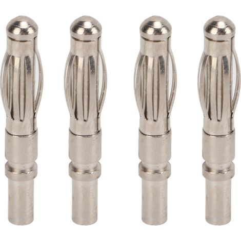 Lot de 20 fiches bananes mâles 4 mm (21.120) plaquées cuivre-nickel pour instruments électroniques (1/5)