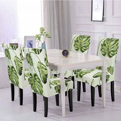 Chair Cover Set (4 Pieces), Universal Chair Slipcovers, Easy to Clean and Durable for Hotels, Homes, Restaurants and Kitchens (1/5)