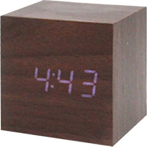 Réveil/horloge numérique en forme de cube en bois, activé par le son, objet décoratif idéal pour les fêtes et le Nouvel An. 15 (1/5)