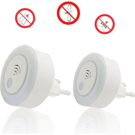 Modèle 901,Répulsif Ultrasons Ondes Electromagnétiques avec Contre Les Insectes - Veilleuse Anti-Moustique Electrique (1/4)