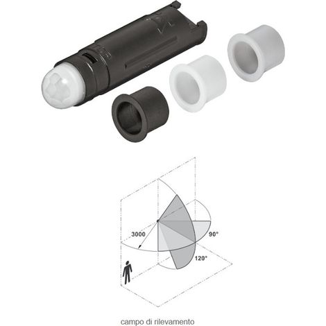 SENSORE DI MOVIMENTO REGOLABILE 30/60/180 SECONDI HAFELE DA INCASSO d. 12mm 833.89.333 SENZA CAVO (1/2)