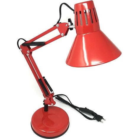 Lume Braccio Snodabile Lampada Da Tavolo Scrivania Lumetto Con Morsetto Rosso
