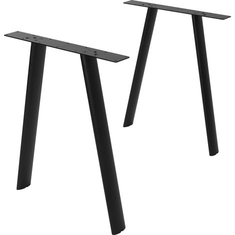 ML-Design Tischbeine Metall Schwarz 2er Set, Tischgestell Outdoor wetterfest, Tischfüße A-Form, Tischkufen aus Stahl, Schreibtischbeine Untergestell Möbelfüße für Esstisch Schreibtisch, 60x72 cm, Oval (1/5)