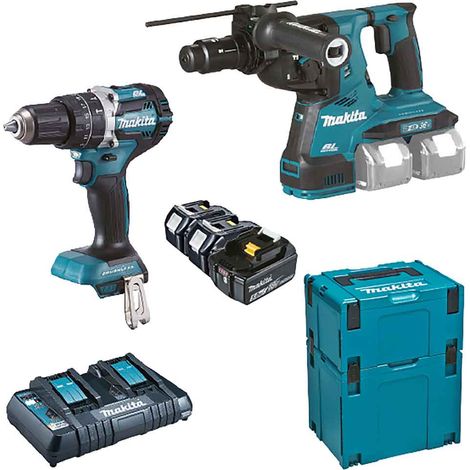Makita – Pack de 2 outils électroportatifs 18V – Clé à chocs DHR281Z et visseuse DHP484Z – Moteur Brushless – Accessoires inclus - DLX2280PTJ (1/5)