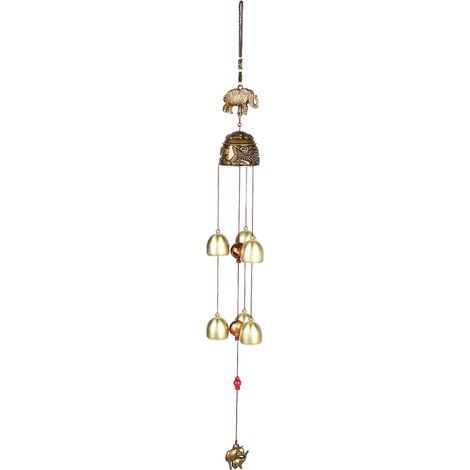 Ornement suspendu bonne chance Feng Shui couleur cloches carillons éoliens chine décor à la maison éléphant () (1/5)