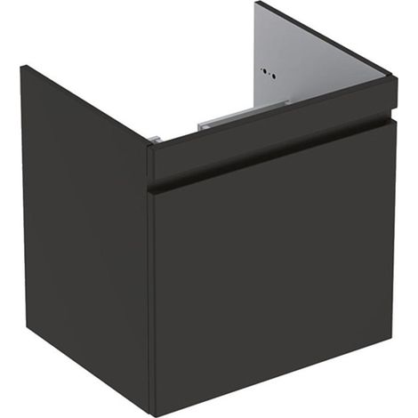 Mueble bajo lavabo para mueble Geberit Renova Plan, con un cajón y un cajón inglés: Ancho 58.8cm, Alto 58.5cm, Fondo 47.3cm, Gris aterciopelado / Lacado mate