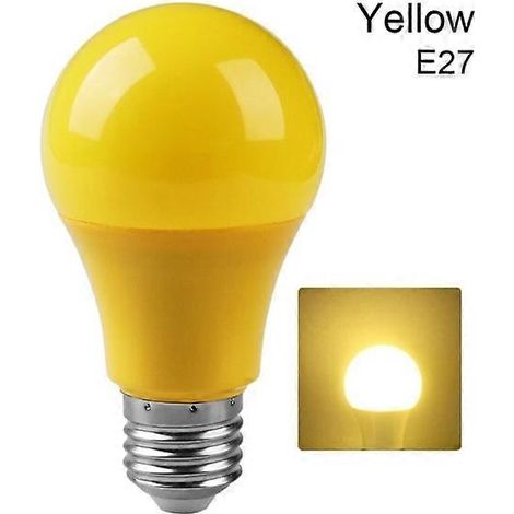 Ampoule LED E27 A60 7W Économie d'énergie Haute luminosité Longue durée de vie Maison ou bureau E27-E27 Jaune (1/5)