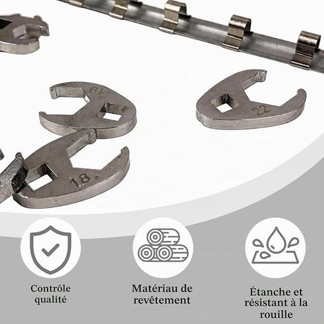 Jeu de Clés à Écrou Évasé Métriques 3/8" 10-22 mm (1/2)