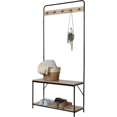 Etagère porte manteaux avec range chaussures (1/3)