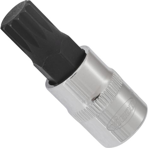 Schraubendrehereinsatz ∙ V6111 ∙ 3/8 Zoll (10 mm) Vierkant hohl ∙ Innen Vielzahn Profil XZN ∙ SW M12 (1/2)