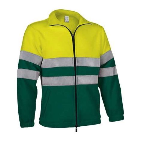 Chaqueta alta visibilidad en tejido polar Airport XXL Amarillo fluor / Verde botella