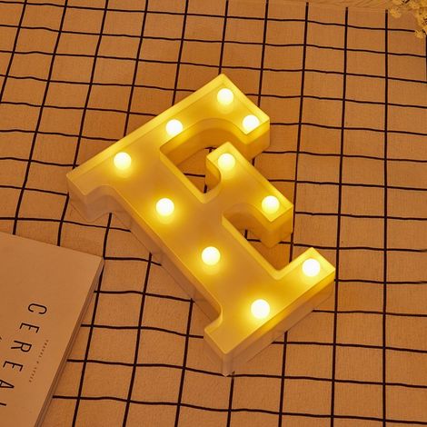 Jandei - Letras LED Letra F iluminadas luz blanca cálida altura 22cm con pilas 2xAA Letras LED