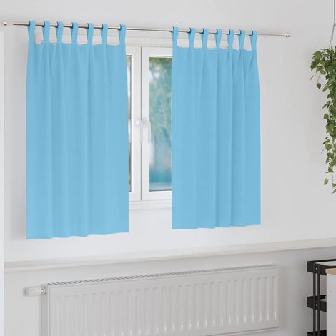 Verdunkelungs-Vorhänge mit Ringen 2 pcs Himmelblau 140 x 140 cm