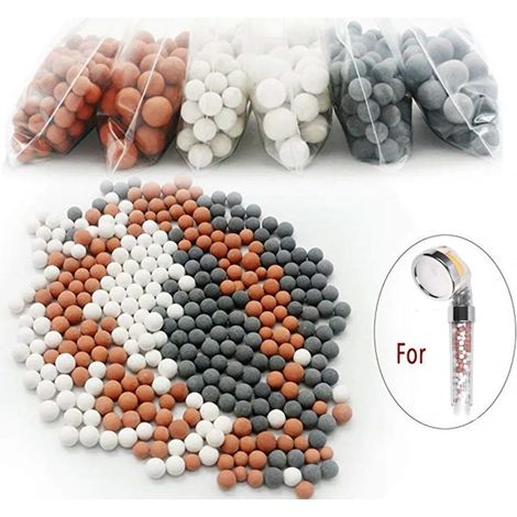 9 Billes Minérales Anti-Calcaire pour Pommeau de Douche, Filtre de Remplacement Minéraux Négatifs, Lot de 9 Cartouches (1/5)