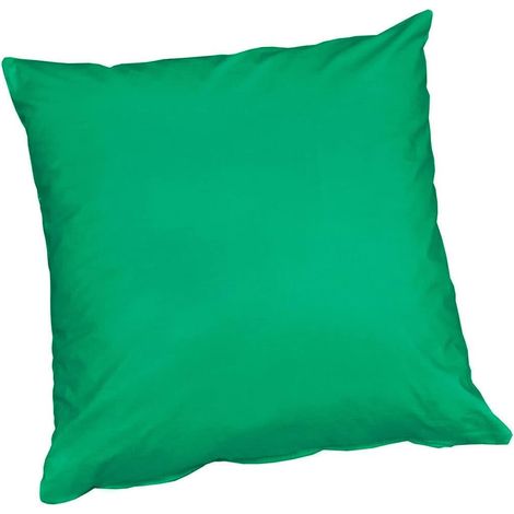 Fodera Cuscino Cotone Lucido 40x40 Cm Cerniera Copricuscino 100% Made In Italy - Verde