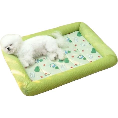 Alfombrilla refrescante portátil para mascotas – Ideal para viajes, coche y uso en exteriores – Para conejos, gatos y perros pequeños – Verde, talla M (1/5)