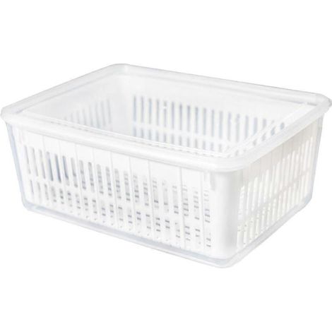 Bacs de rangement pour réfrigérateur Vegetable Keeper avec couvercles et panier passoire (1/4)