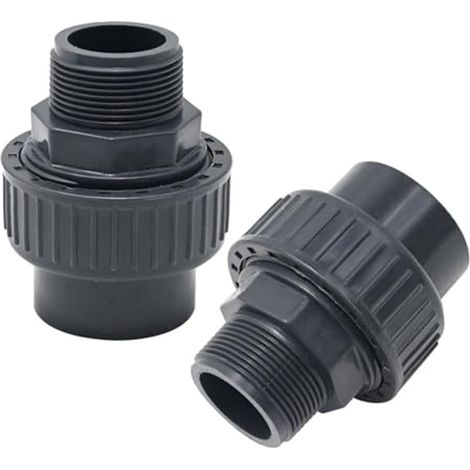 2 PACK 50mm PVC Raccord de pompe de piscine, raccord de joint de prise à union glissante, adaptateur de connecteur de rechange pour pompe de piscine et spa