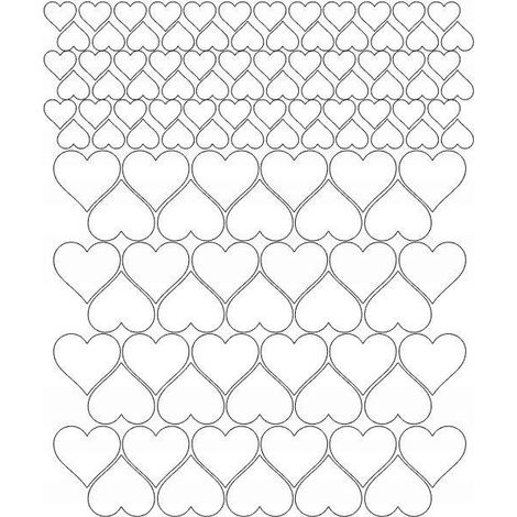 Pegatinas de corazón para casco de bicicleta, 116 unidades, blanco mate.