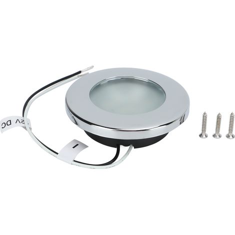 Plafonnier encastré LED 2,9 pouces (7,4 cm) étanche IP66, blanc chaud 3000K, 12 V CC, pour camping-car, bateau ou caravane. (1/5)