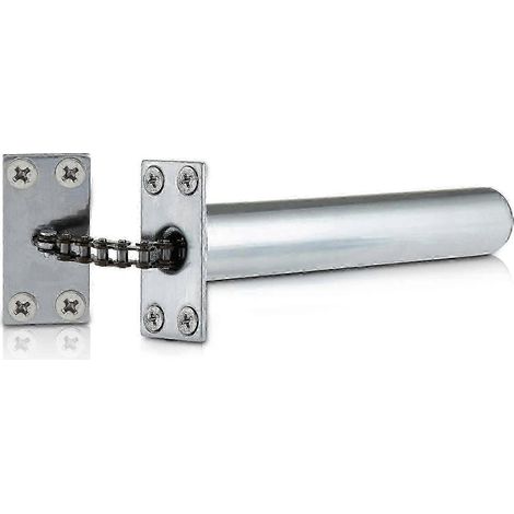 Ferme-porte invisible chromé satiné pour portes intérieures, fermeture amortie, ferme-porte automatique pour portes intérieures (1/2)