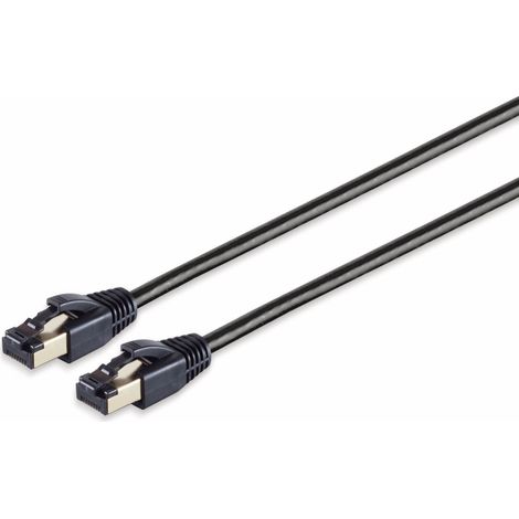 S-IMPULS Patchkabel CAT 8.1, F/FTP, LSZH, schwarz, 10,0 m