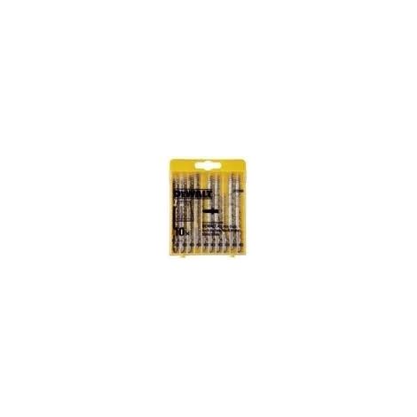 Dewalt – Lame de scie sauteuse pour métal et bois – Lot de 10 – Coupe nette sans éclat – Compatible avec scies sauteuses standard (1/10)