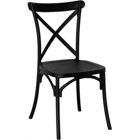 SEDIA POLIPROPILENE BAR RISTORANTE GIARDINO SEDIE INTERNO ESTERNO CROSS NERO 436