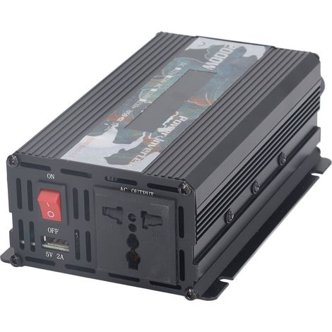 2000W Solar-Auto-Wechselrichter mit Lüfter, LCD-Bildschirm, DC zu AC110V Solarstrom, modifizierter Sinus-Wechselrichter, Schwarz, DC24V (DC21-29V) (1/5)