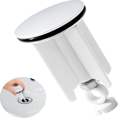 Bonde extensible pour lavabos de style européen, obturateur extractible de 40 mm, bouchon de lavabo, couvercle de bonde conforme aux normes européennes (1/5)