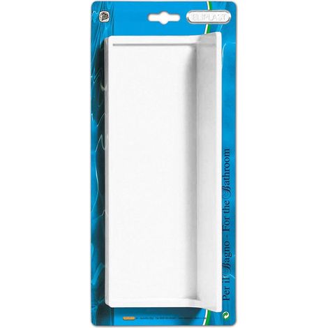 Étagère Salle de Bain Plastique Blanche 27,5 cm x 11 cm x 6H Moyenne (1/2)