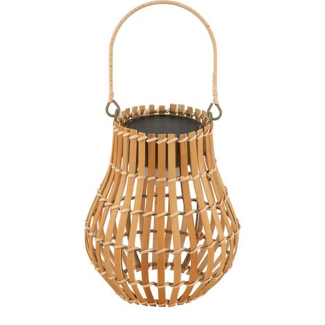 [NEUWERTIG] B-Ware Lindby Led Solar Terrassenleuchte Amaria Bambus ø 18 Cm Terrassenleuchten Lampe
