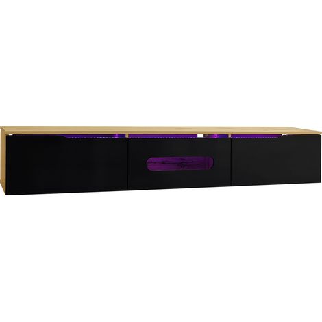 TV-Möbel 180 cm in Hochglanz mit 16-Farben-LED, Wandmontage (1/5)