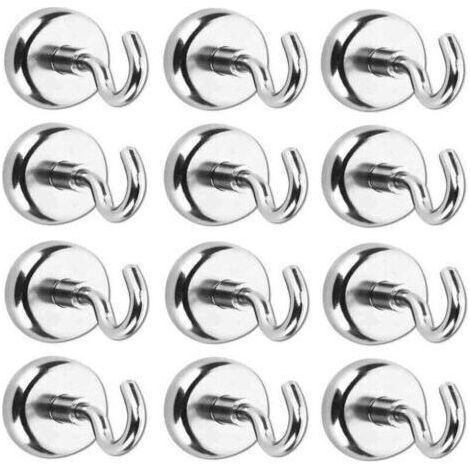 12 magnetic hooks with neodymium magnets, strong neodymium magnets, 5.5 kg pulling force (1/5)