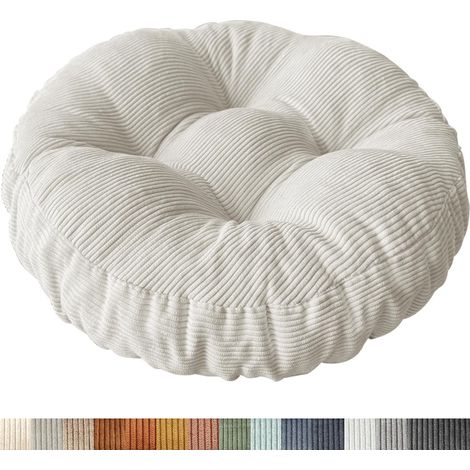 Coussin de chaise rond, 30x30 cm antidérapant, coussin de siège lavable confortable, coussin de chaise de 6 cm d'épaisseur, housse de chaise lavable en corduroy, pour cuisine intérieure (1/5)