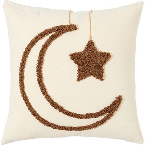 Federa in poliestere con stampa lunare, 45 cm - Caffè