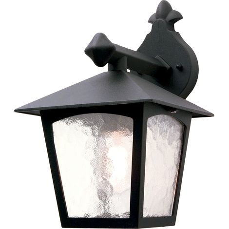 Elstead York - Lanterna da parete per esterni 1 luce con luce nera IP43, attacco E27 (1/4)