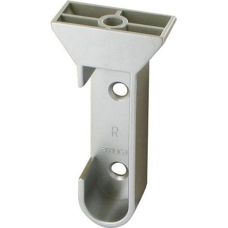 Piton pour tube de penderie avec habillage - Décor : Gris - Entraxe : 32 mm - Hauteur : 76 mm - Matériau : Plastique - Pour : Tube de 30 x 15 mm - Sens : Droite + Gauche - ITAR (1/2)