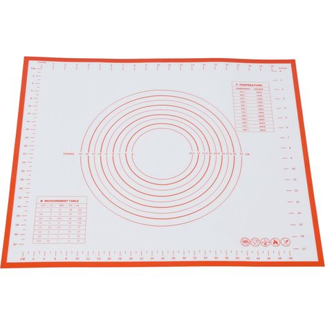 Tapis de pâtisserie en silicone, rouge, idéal pour étaler la pâte à fondant, à tarte, à pizza ou à biscuits. (1/5)