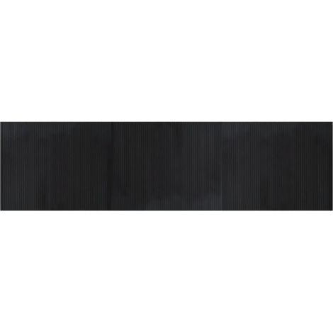 Tapis rectangulaire noir 80x300 cm bambou (1/5)