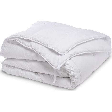Bleu Calin Couette 4 Saisons 220 x 240 cm - 3 en1 : Chaude hiver, Légère été, Tempérée mi-saison - Fabriquée en France, Enveloppe Microfibre, Blanc (1/5)