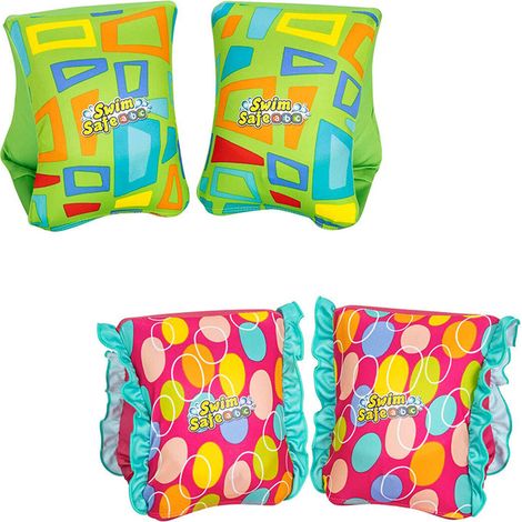 Bestway Manguitos Hinchables Textil Suave Seguridad Bebé UPF 50+ 38x14 cm (1/4)