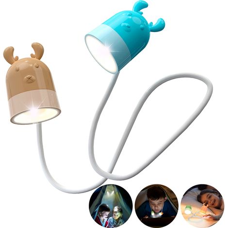 Tragbare LED-Nackenleselampe mit sanftem Licht – mehrfarbig, 360° flexibler Schlauch, ultraleicht (Kunststoff, 12 x 11 x 4 cm) (1/5)